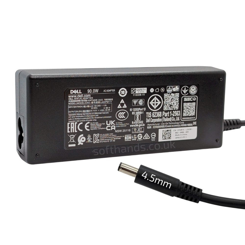 Dell 19.5V 4.62A 4.5MM Adapter RT74M - Next Day Delivery