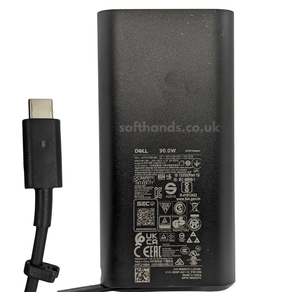 Dell 20V 4.5A 90W USB-C Adapter 0MDD7C - Next Day Delivery Dell 20V 4.5A 90W USB-C Adapter 0MDD7C - Next Day Delivery