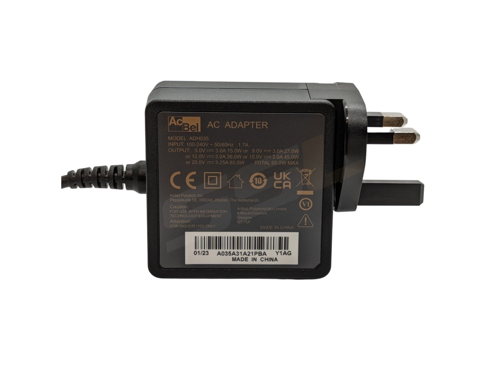 AcBel 65W USB-C Wall Plug Charger - Next Day Delivery AcBel 65W USB-C Wall Plug Charger - Next Day Delivery