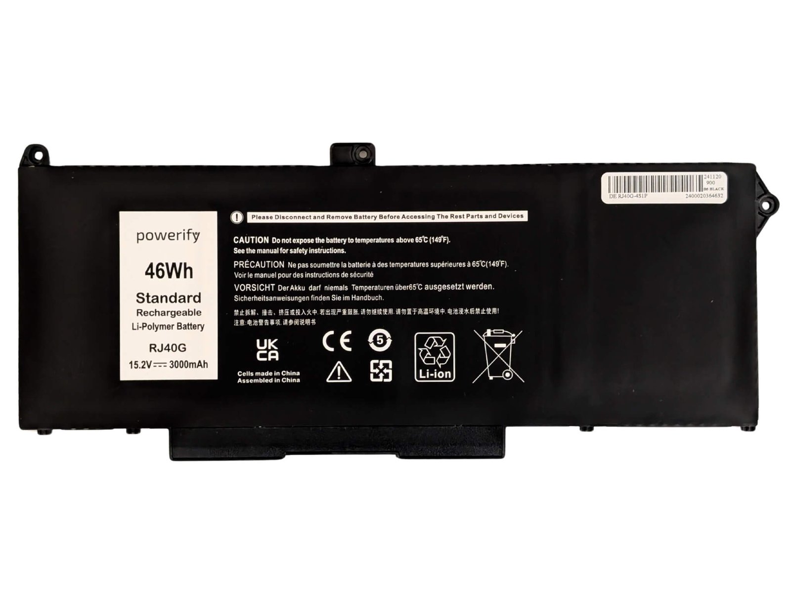 Dell Latitude 14 5420 Battery 46Wh RJ40G - Next Day Delivery Dell Latitude 14 5420 Battery 46Wh RJ40G - Next Day Delivery