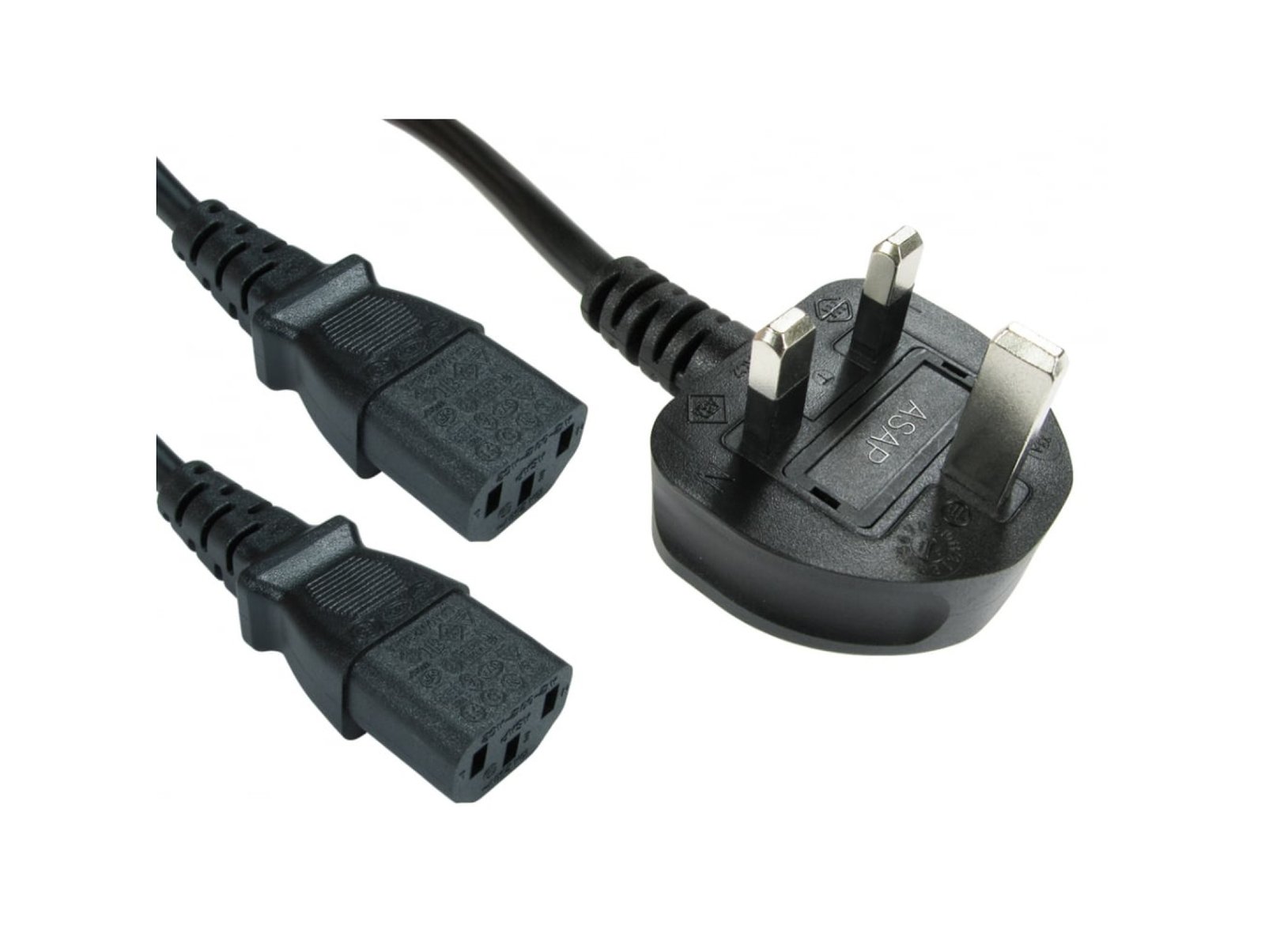 C13 Mains Splitter Cable UK Plug 2M - Next Day Delivery C13 Mains Splitter Cable UK Plug 2M - Next Day Delivery