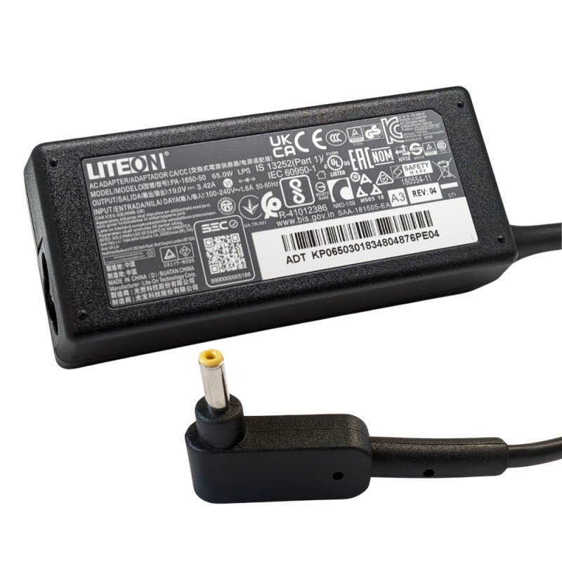 Acer 19V 3.42A 65W Laptop Charger 3MM - Next Day Delivery Acer 19V 3.42A 65W Laptop Charger 3MM - Next Day Delivery