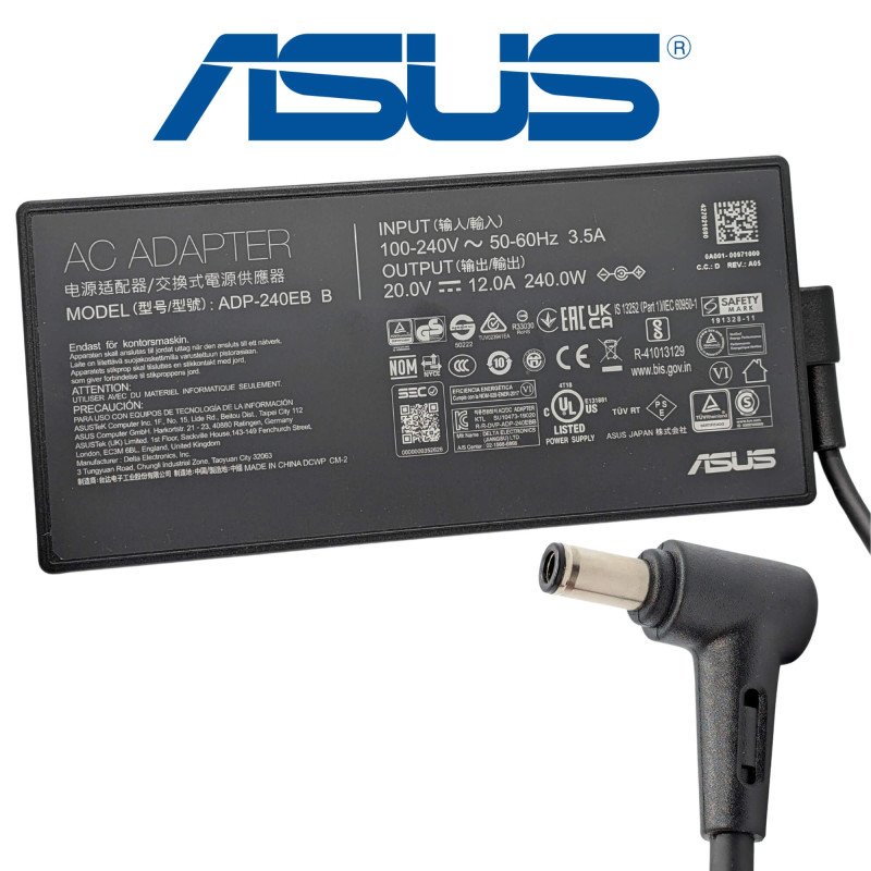 Asus 20V 12A 240W Power Adapter 6PHI - Next Day Delivery Asus 20V 12A 240W Power Adapter 6PHI - Next Day Delivery