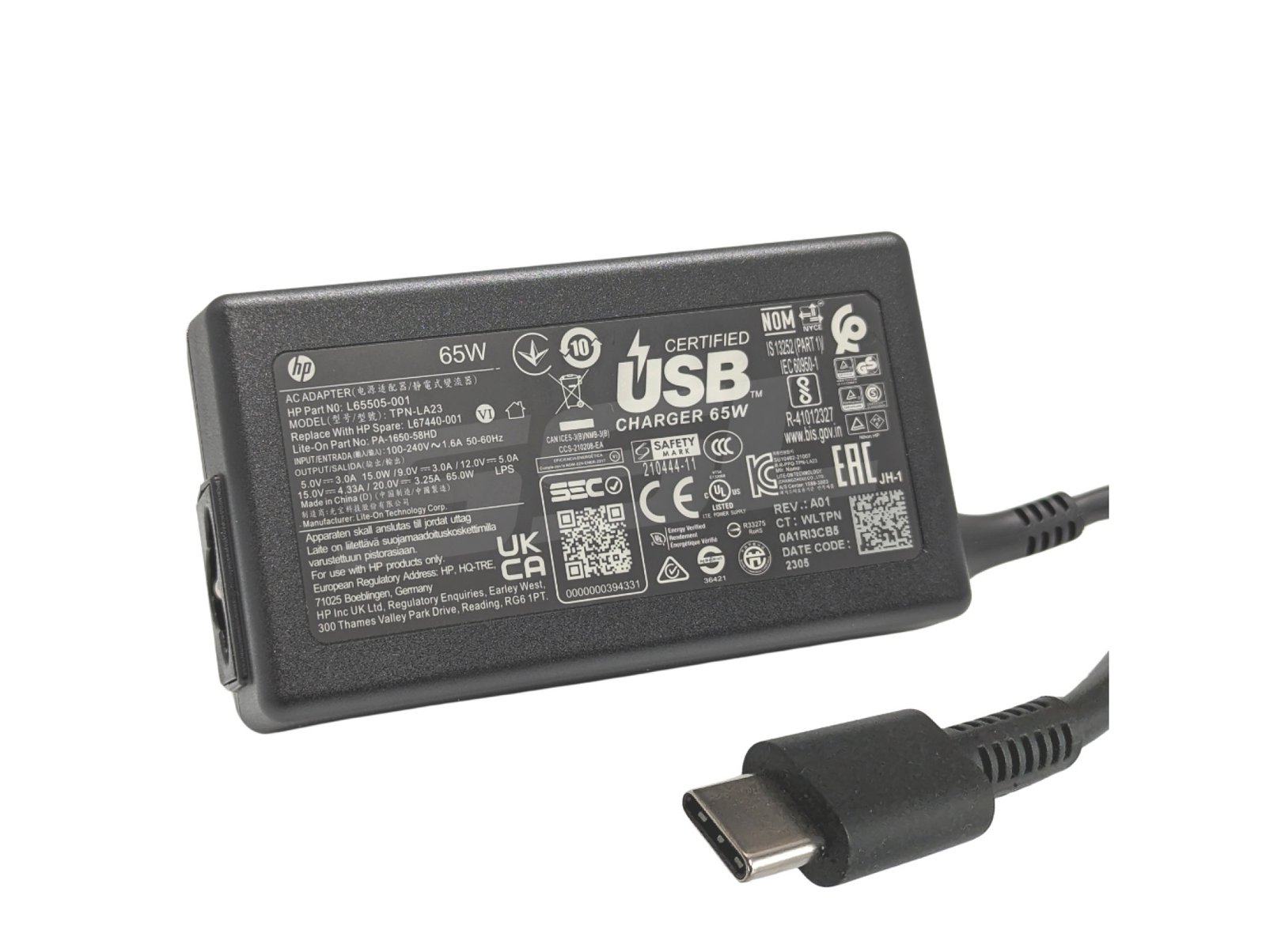 HP 1588-3003 65W Type-C Laptop Charger - Next Day Delivery HP 1588-3003 65W Type-C Laptop Charger - Next Day Delivery