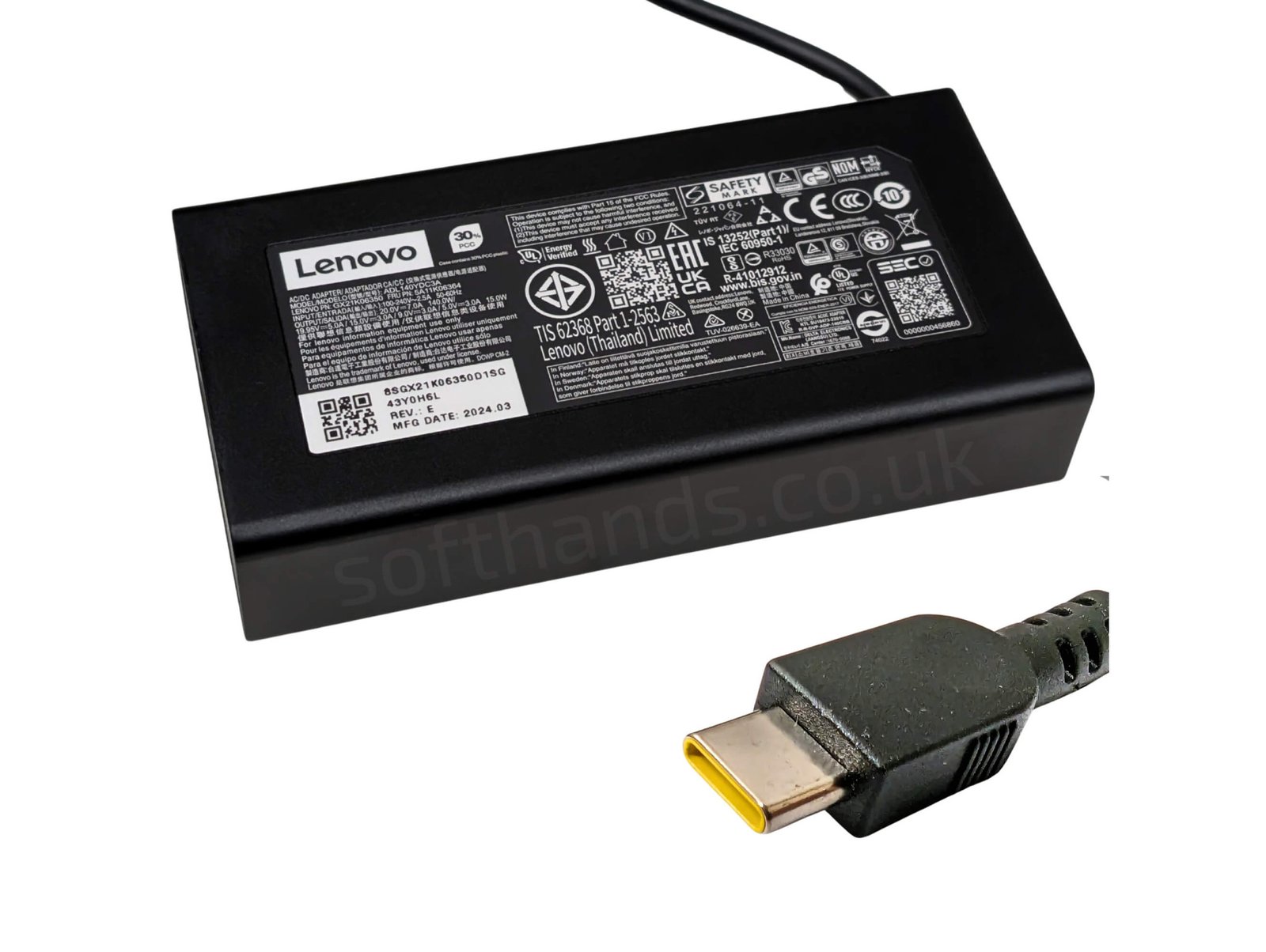 Lenovo 5A11K06364 140W USB-C Adapter - Next Day Delivery Lenovo 5A11K06364 140W USB-C Adapter - Next Day Delivery