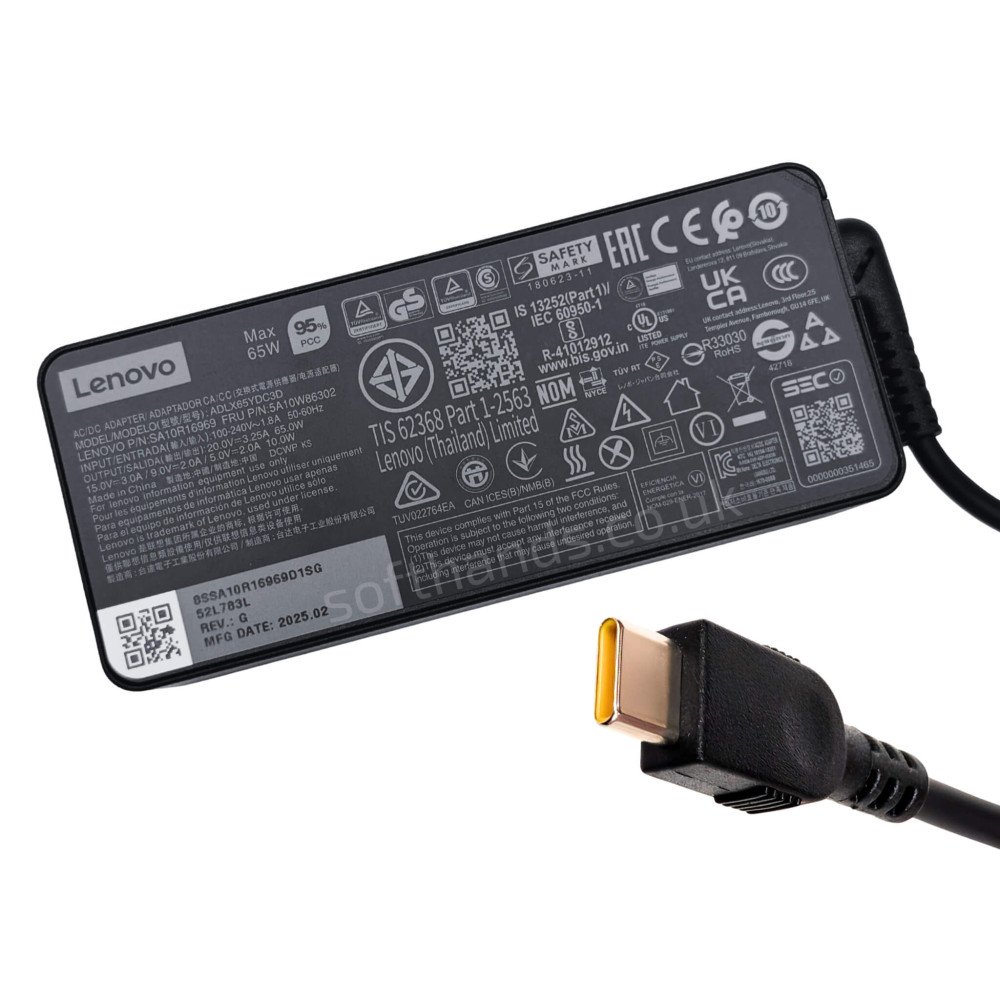 Lenovo ThinkPad X280 65W USB-C Adapter - Next Day Delivery