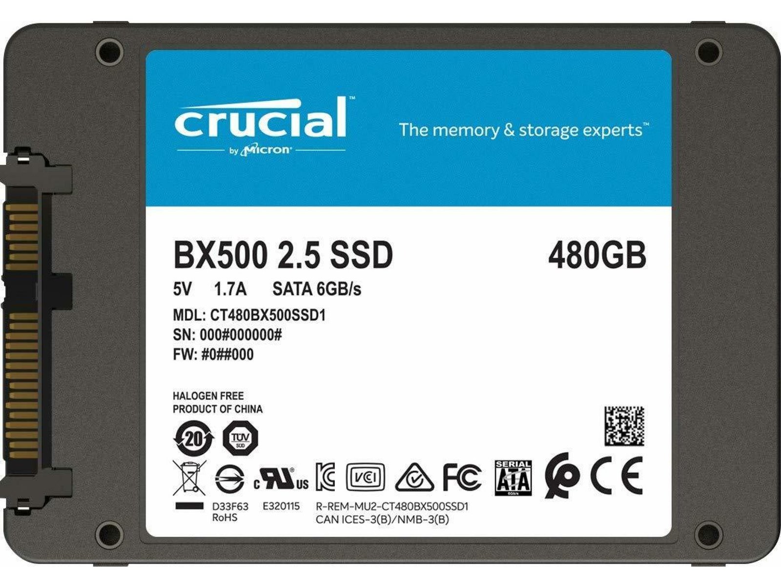 Crucial BX500 480GB 3D NAND SATA 2.5-inch SSD - Next Day Delivery Crucial BX500 480GB 3D NAND SATA 2.5-inch SSD - Next Day Delivery