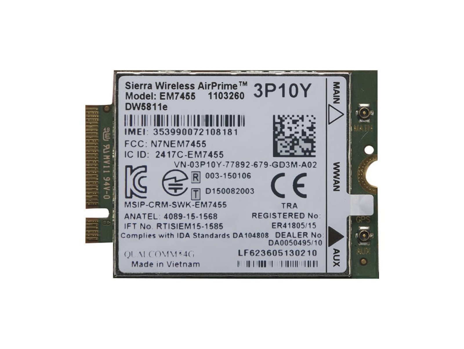 Dell Wireless DW5811e Mobile Broadband 4G Card - Next Day Delivery Dell Wireless DW5811e Mobile Broadband 4G Card - Next Day Delivery