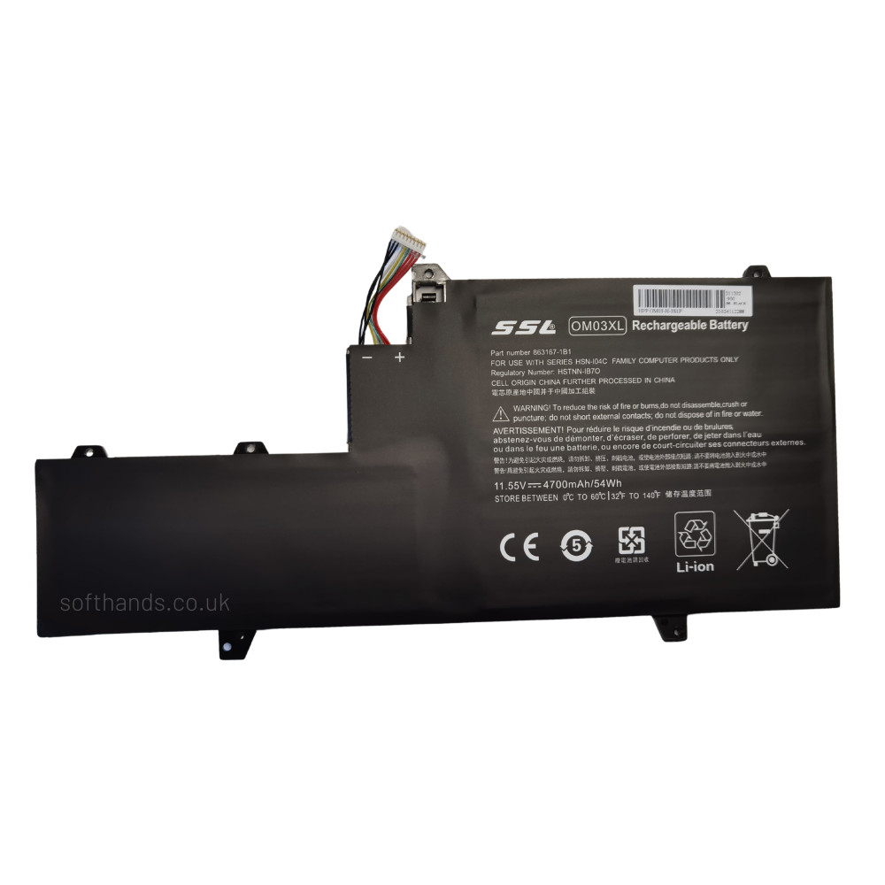 Genuine HP OM03XL Battery For EliteBook X360 1030 G2 – 57WH, 3-Cell, 11.55V, HSTNN-IB70 863280-85