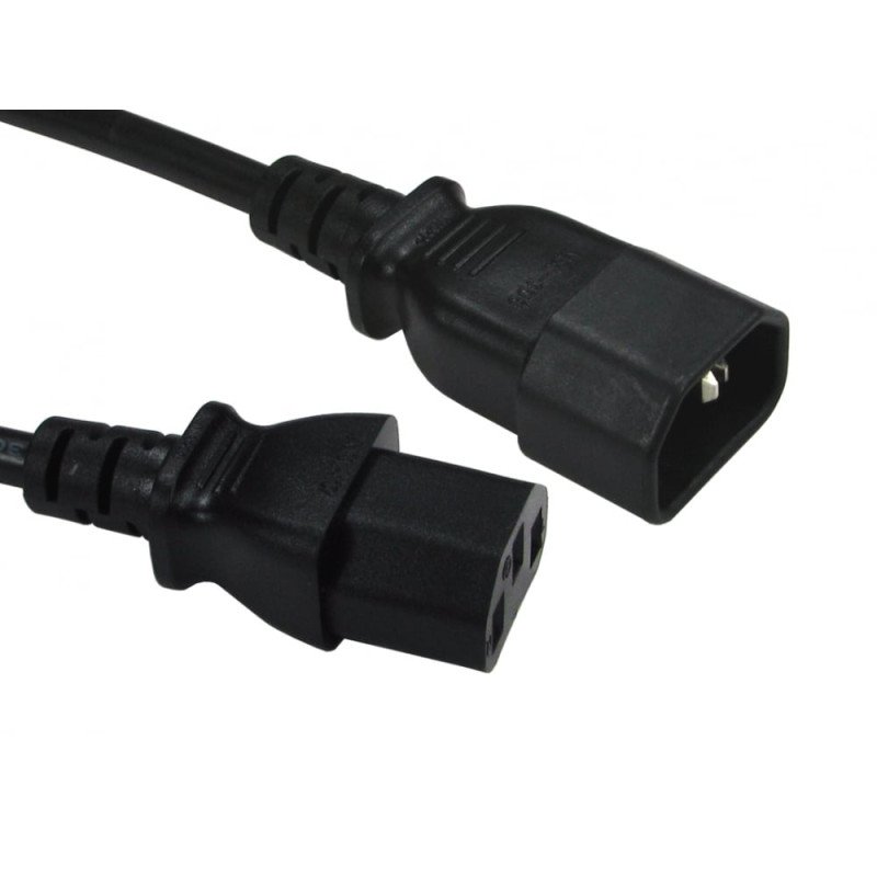 C14 to C13 Power Extension Cable 2m - Next Day Delivery