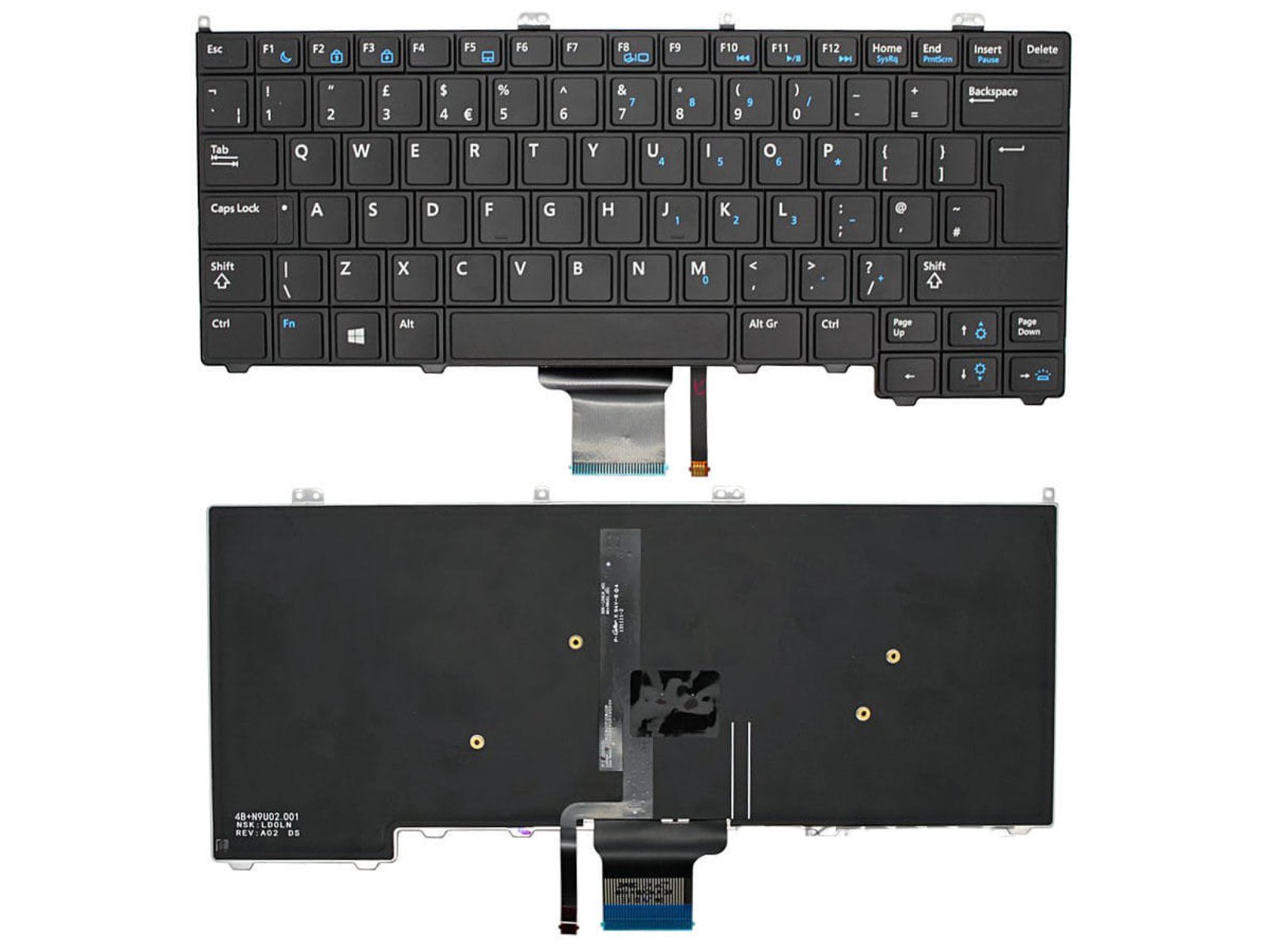 Dell Latitude E7240 E7440 UK Backlit Keyboard - Next Day Delivery