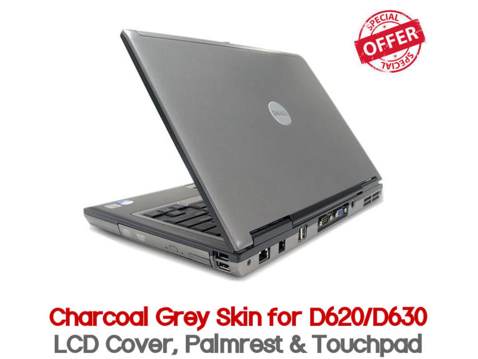 Dell Latitude D620 D630 Charcoal Grey Vinyl Skin - Next Day Delivery