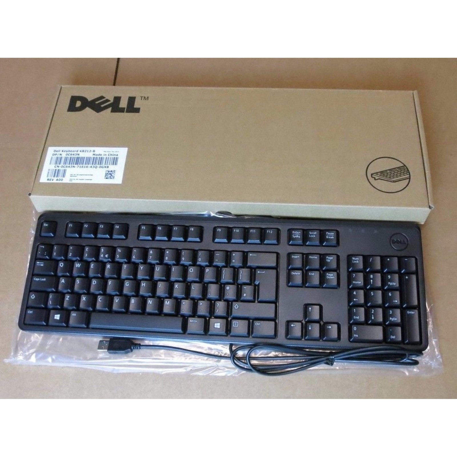 New Dell DJ454 US/Euro USB Keyboard - Next Day Delivery