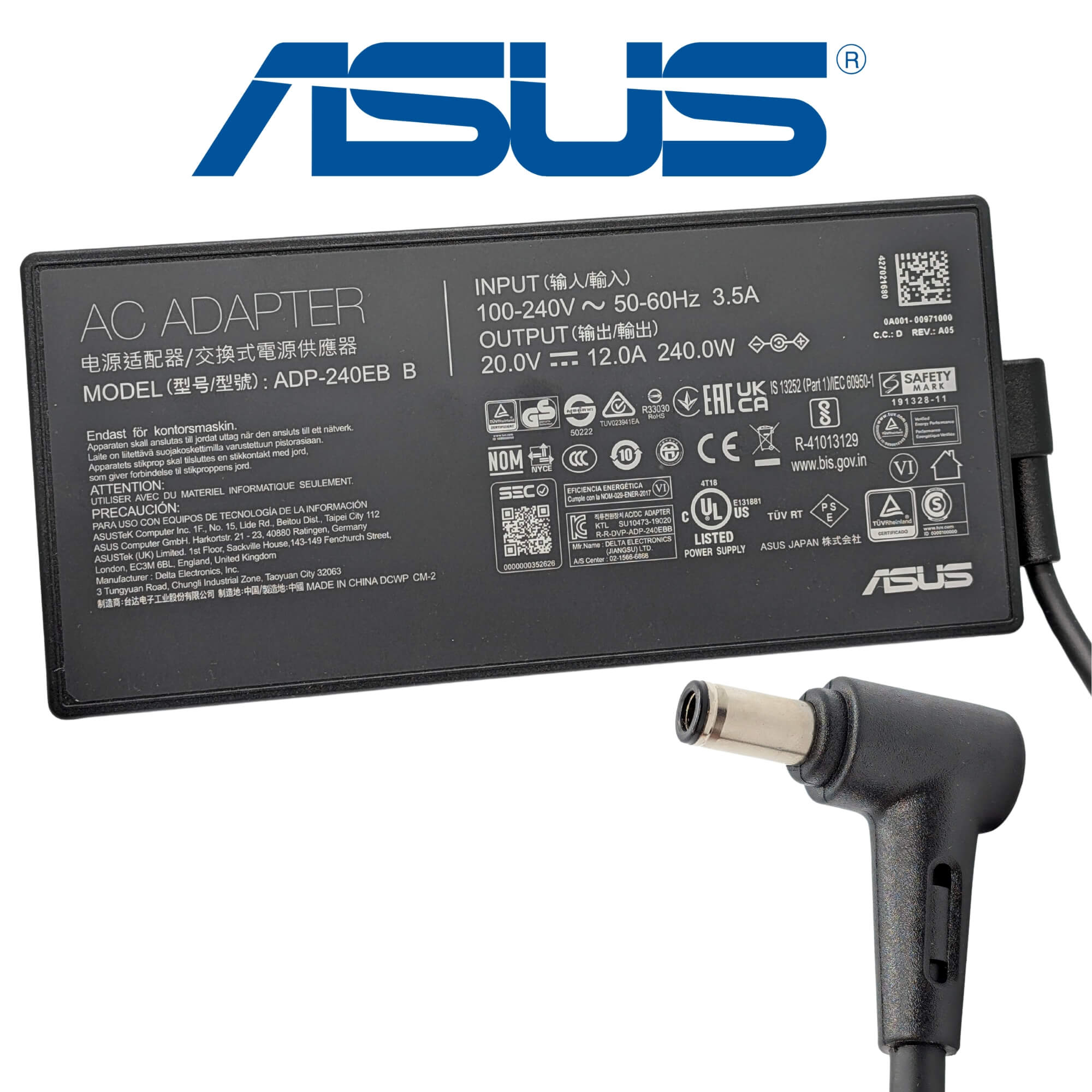 ASUS Laptop Netzteil 120W 19V – Universal-Ladegerät Fürs Zuhause Oder Büro