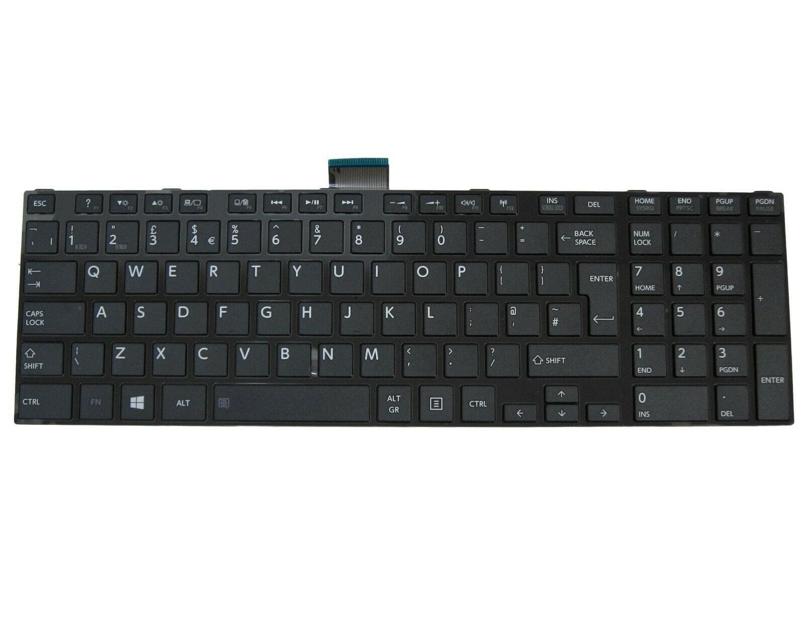Toshiba Satellite C850 C855 Black UK Keyboard - Next Day Delivery